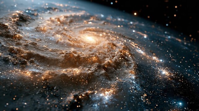 Vast Cosmic Swirl Depicting a Spiral Galaxy in Deep Space