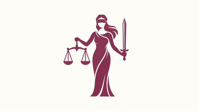 Professional Lady Justice Vector Logo Blindfolded Scales Sword Legal Symbol Commercial Use