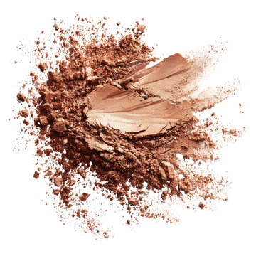 Bronze powder makeup exploded against a bright studio light with soft selective focus and a concept of beauty