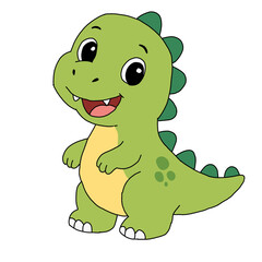 Fototapeta premium Cute green dino