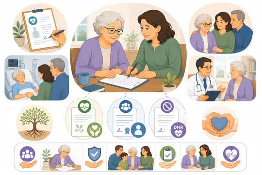 Advance directives end of life planning illustration