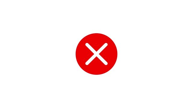 wrong mark red icon appearing