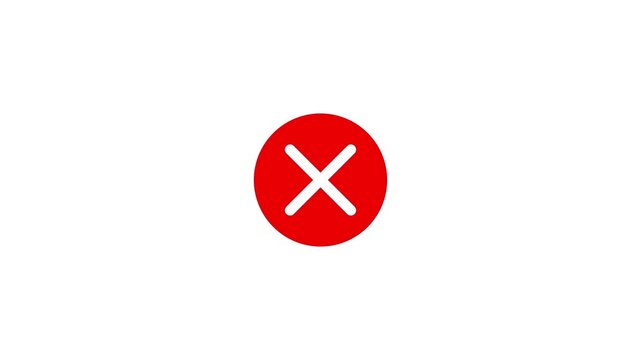 wrong mark red icon appearing