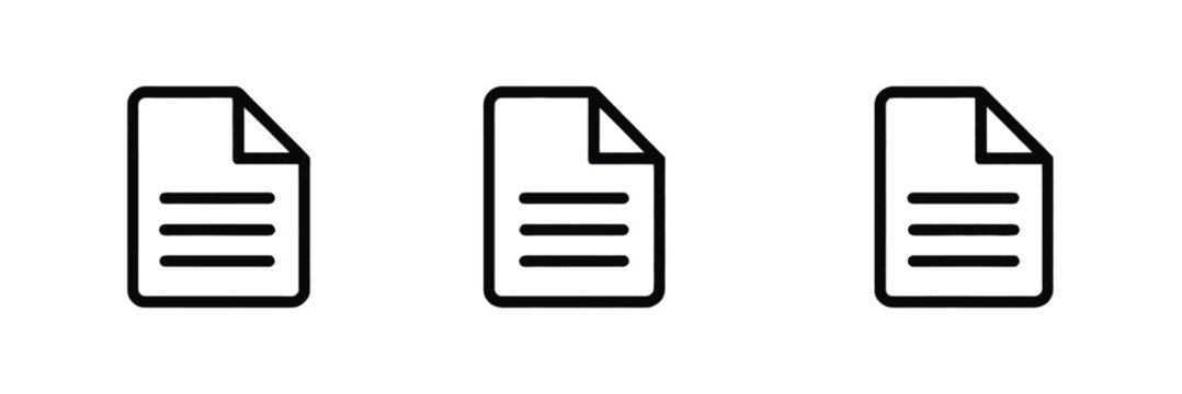 Paper documents icons featuring single and multiple page symbols for office files, digital records, and document management design projects.