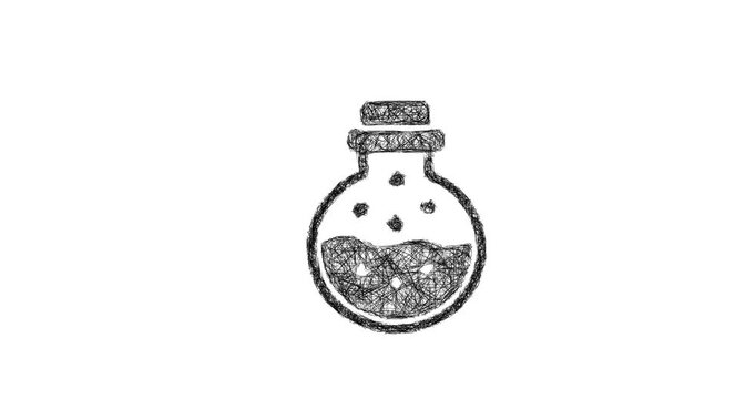 Sketch magic potion icon animation - smooth progressive reveal