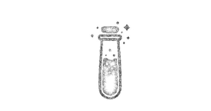 Sketch magic vial icon animation - smooth progressive reveal