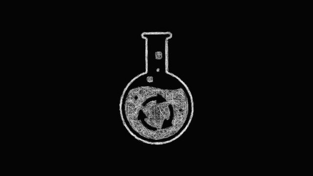 Sketch transmutation flask icon animation - smooth progressive reveal