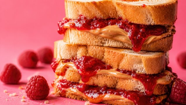 PBJ sandwich stacked