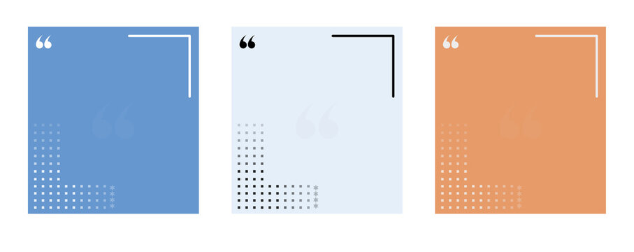 Quote frame templates collection modern testimonial and citation layout set