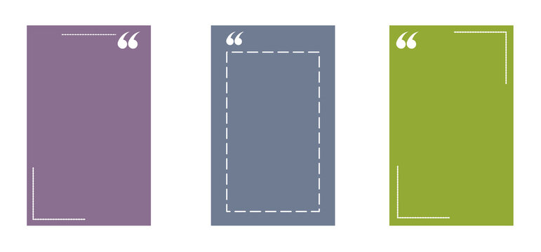 Creative citation box templates abstract text display set