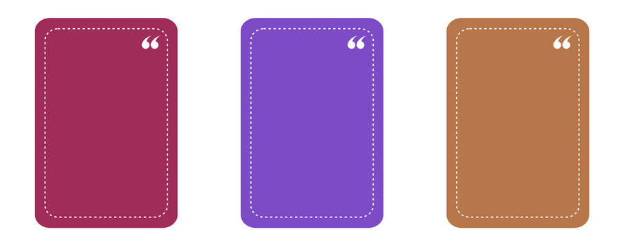 Business testimonial quote card templates minimal vector set