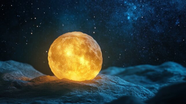 Glowing Mooncake in Starry Cosmos