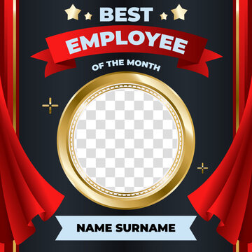 Employee Of The Month square banner template. Employee appreciation banner template design. Corporate social media banner, flyer, card. vector