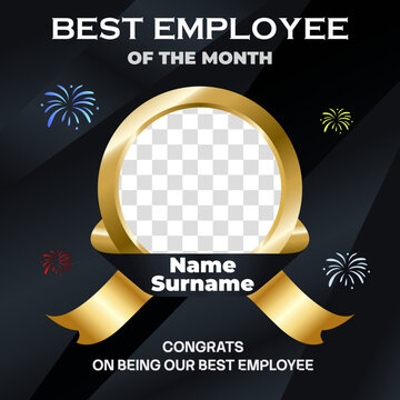 Employee Of The Month square banner template. Employee appreciation banner template design. Corporate social media banner, flyer, card. vector