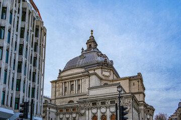 Fototapeta premium Methodist Central Hall Westminster historic domed building in London, United Kingdom