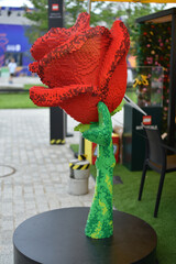 Naklejka premium A big rose made of Lego