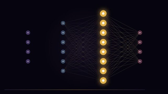 Abstract Deep Neural Network Architecture Representation Featuring Interconnected Nodes And Layers For Artificial Intelligence