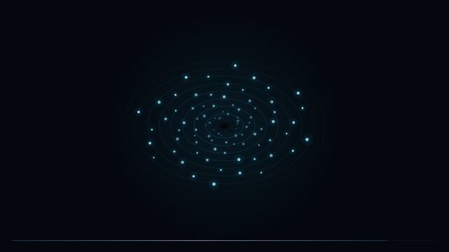 Abstract Glowing Blue Particle Swirl Rotating Into Dark Void Motion Background High Definition Digital Animation Loop