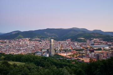 Bilbao city skyline panorama during twilight © Juanma