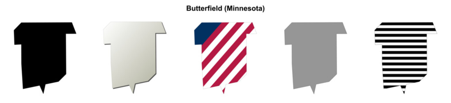 Butterfield (Minnesota) blank outline map set