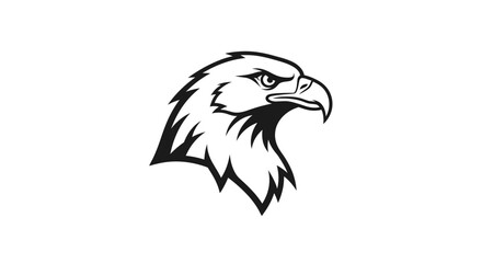 Fototapeta premium Bold Eagle Head Silhouette Vector Art, Majestic Bird of Prey Emblem