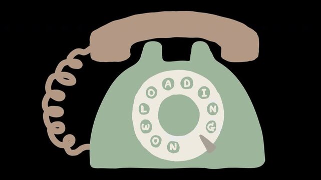 	
Animated video rotary telephone loading counter bar game process progress computer battery, banner overlay transparent