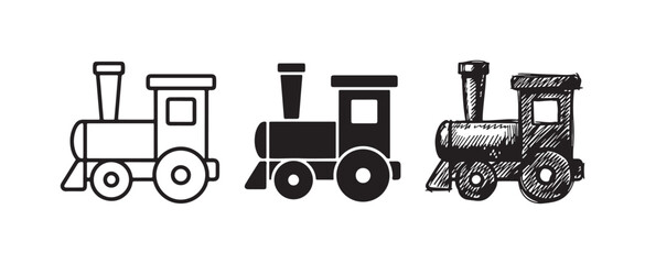 Toy Train Engine Icon Set for Children's Play © Ірина Гринюк