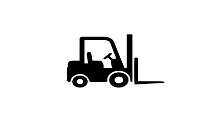 Naklejka premium Forklift, Industrial Forklift, Warehouse Forklift, Black Forklift Icon
