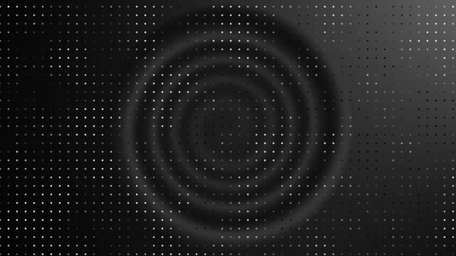 Abstract black and gray background with a dotted grid and soft blurred concentric circles, creating a modern tech feel with space for design, banners, or digital presentations.