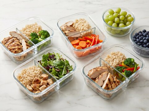 Healthy Meal Prep Containers with Chicken and Vegetables