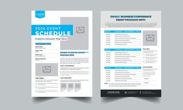 Event Schedule design template layout with 2 concept design