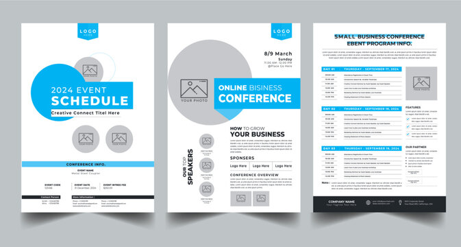 Event Schedule design template layout with 2 concept design