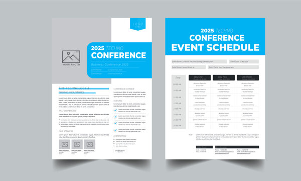Event Schedule design template layout with 2 concept design