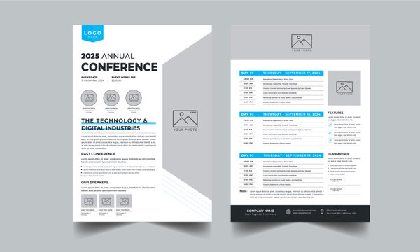 Event Schedule design template layout with 2 concept design
