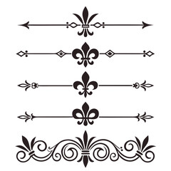 Decorative ornamental dividers featuring fleur de. © yeasin