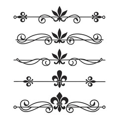Classic fleur de lis page dividers and ornaments. © yeasin