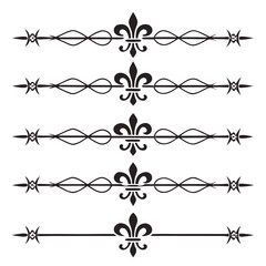 Vintage heraldic fleur de lis divider collection. © yeasin