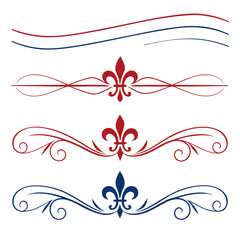 Decorative fleur de lis elements for page dividers. © yeasin