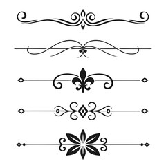 Set of elegant page dividers with fleur de lis. © yeasin