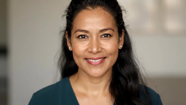 Close-up material of smiling women, smiling portraits of professional women