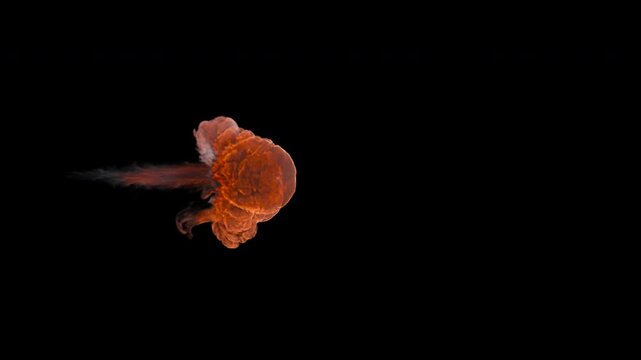Fire jet puff for vertical orientation, alpha channel transparency, 2 speeds, 4k, 30p