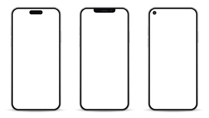 Fototapeta premium Modern smartphone set isolated on white background