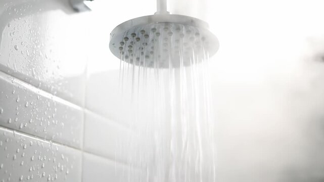 Bathroom shower head water discharge screen, bathroom shower water discharge close-up