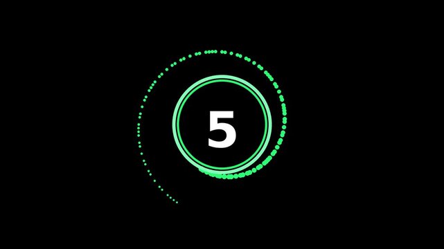Black Background Particle Burst 10 Second Countdown Timer 4K