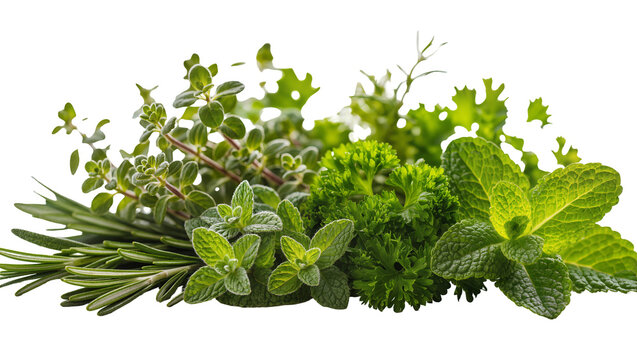 Fresh herbs assortment rosemary mint parsley thyme dill
