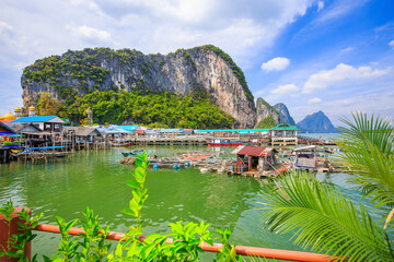 Phang Nga Bay, Thailand - January 3, 2016: Koh Panyee, floating fishing village. © SCStock