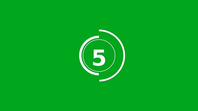 Green Screen Double Ring 10 Second Countdown Timer 4K