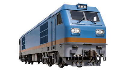 Blue and orange diesel locomotive train © Gabriela