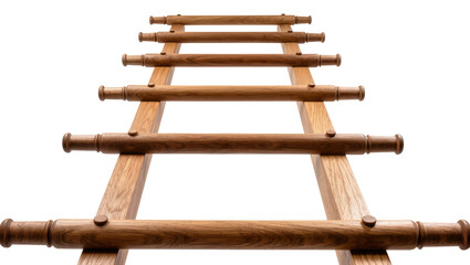 Wooden ladder rack with multiple horizontal bars © Gabriela