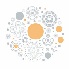 Fototapeta premium Abstract Circle Pattern with Orange and Gray Colors